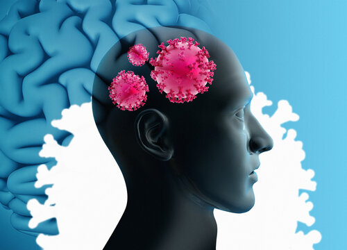 Coronavirus brain fog, conceptual illustration
