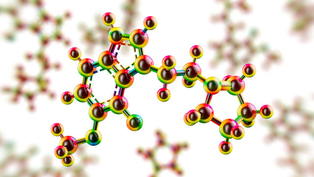 Molecular structure of 4-F,5-MeO-PyrT, illustration