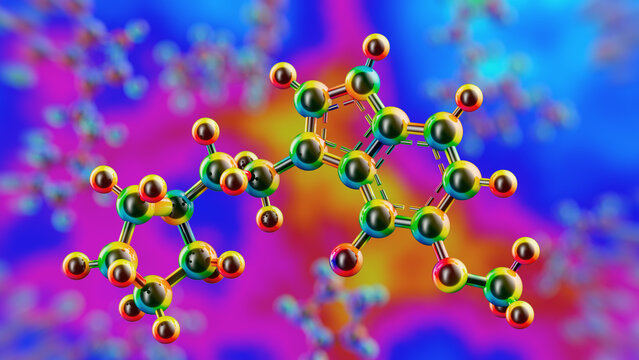 Structure of 4-F,5-MeO-PyrT molecule, illustration