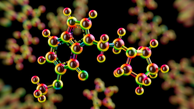 Molecular structure of 4-F,5-MeO-PyrT, illustration