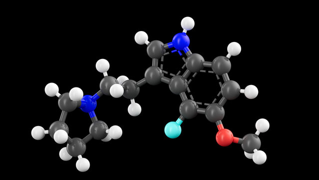 Chemical structure of 4-F,5-MeO-PyrT, illustration