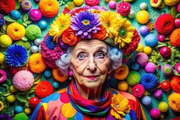Surreal Dreamscapes of Senior Imagination: Whimsical, abstract scenes, vibrant colors, unexpected juxtapositions, exploring the boundless imaginations of seniors.