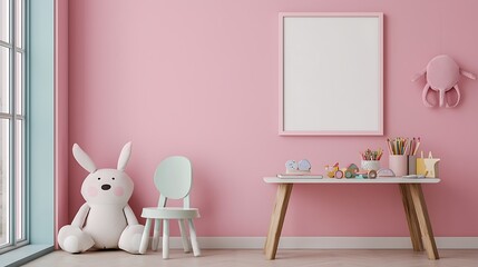 Photo frame mockup for a childrens room