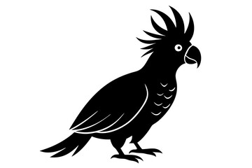 Cockatoo silhouette vector art illustration on a white background