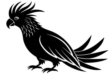 Cockatoo silhouette vector art illustration on a white background