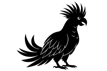 Cockatoo silhouette vector art illustration on a white background
