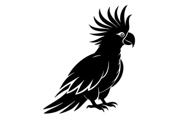 Cockatoo silhouette vector art illustration on a white background
