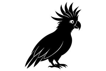 Cockatoo silhouette vector art illustration on a white background
