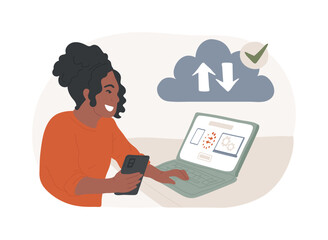 Data backup and recovery isolated cartoon vector illustrations.