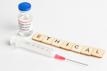 Medical Vial with label on a white background