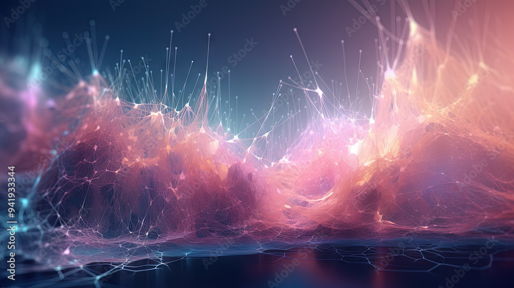 Poster a colorful explosion of paint with a pastel color palette. dynamic and energetic abstract background