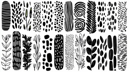 Creative Hand-Drawn Pattern Brush Set for Illustrator in Fun Doodle Styles