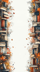 Fototapeta premium Book background with empty space, back to school. AI generative