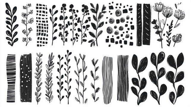 Creative Hand-Drawn Pattern Brush Set for Illustrator in Playful Doodle Styles