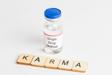 Medical Vial with label on a white background