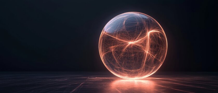 A glowing orb with a dark background