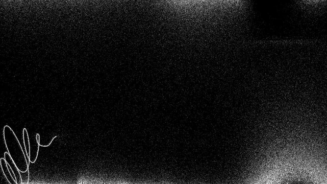 Monochromatic animation of white pencil doodle scribble lines on grunge textured photocopy paper. 4K Overlay Seamless loop.