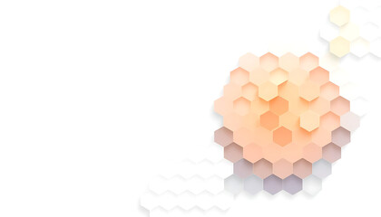 Vector banner design, white background with hexagon pattern AI Generative