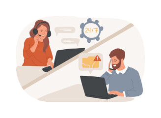 Troubleshooting isolated cartoon vector illustrations.