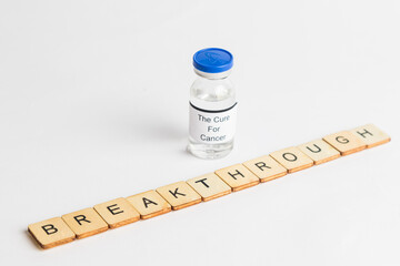 Medical Vial with label on a white background