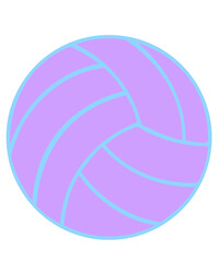 Volleyball clip art design on plain white transparent isolated background for card, shirt, hoodie, sweatshirt, apparel, tag, mug, icon, poster or badge
