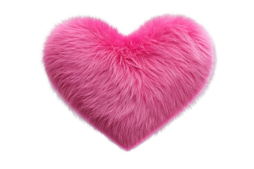 Furry pink heart sticker png
