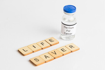 Medical Vial with label on a white background