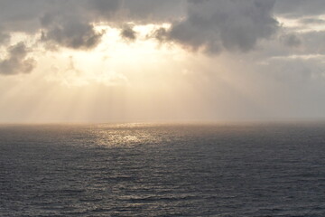 Sunset over Atlantic Ocean, Cliffs of Moher, Liscannor, Co. Clare, Ireland