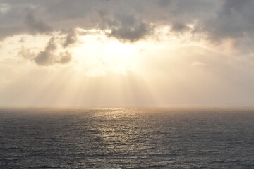 Sunset over Atlantic Ocean, Cliffs of Moher, Liscannor, Co. Clare, Ireland