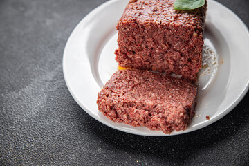 spam ham fresh luncheon canned meat meal food snack on the table copy space foodbackground rustic top view