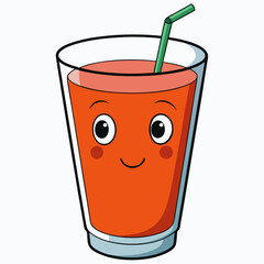 glass of tomato juice vector