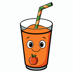 glass of tomato juice vector