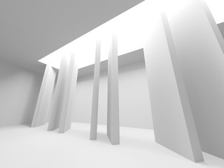 Fototapeta premium Minimalistic room space. White clean empty architecture interior