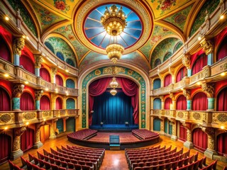 Obraz premium Theatrical Psyche: Dramatic, expressive, theatrical, rich colors, bold shapes