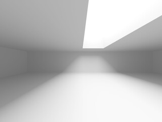 White elegant empty space.  White wall room background. Abstract interior