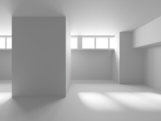 Abstract light corridor interior. Futuristic architecture background