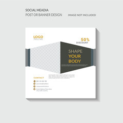 Gym Social Media post Card 