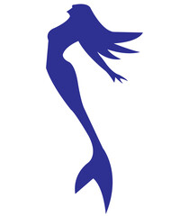 Mermaid clip art design on plain white transparent isolated background for card, shirt, hoodie, sweatshirt, apparel, tag, mug, icon, poster or badge