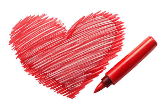 Hand drawn marker heart png