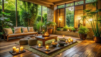 Tranquil Haven: Soothing, Calming, Relaxed, Earthy Tones, Sanctuary