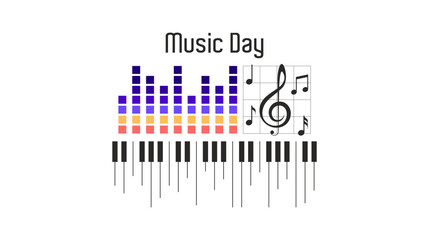 Music. world music day celebration vector design template. June 21. Music day, with notes display. entertainment	
