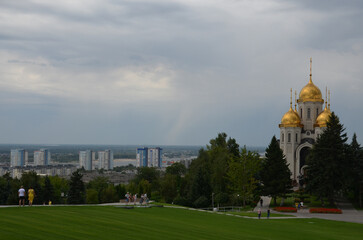 Volgograd. The urban landscape. View from Mamayev Kurgan