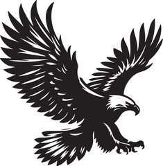  eagle silhouette vector style with white background