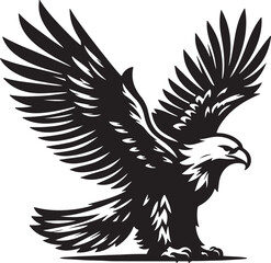  eagle silhouette vector style with white background