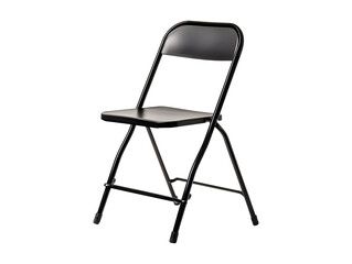 Black folding chair isolated on transparent or white background