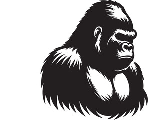 Gorilla silhouette vector style with White Backgroun