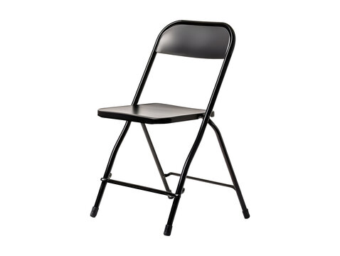 Black folding chair isolated on transparent or white background