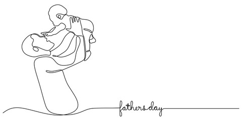 Minimalist Fathers Day Artwork Dad Holding Baby