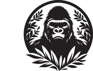Gorilla silhouette vector style with White Backgroun