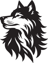 Wolf silhouette vector style with White Background